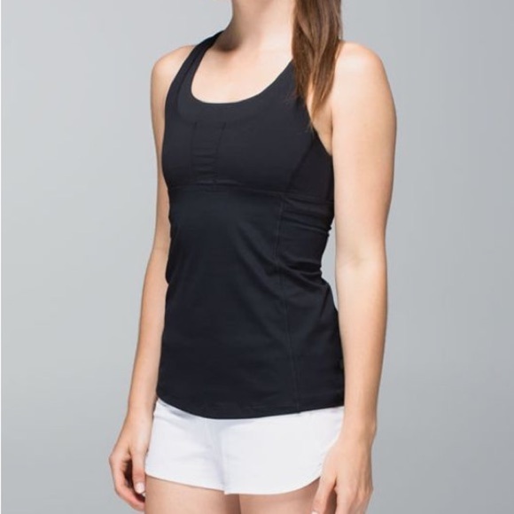 Lululemon Run Stuff Your Bra Tank Top Black Criss Cross back Size 2 - Picture 6 of 10